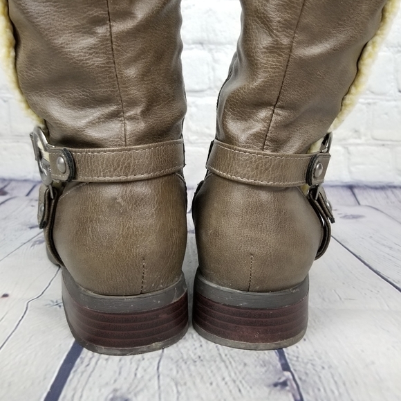 G BY GUESS | sherpa tall heeled side zip boot - Picture 6 of 12